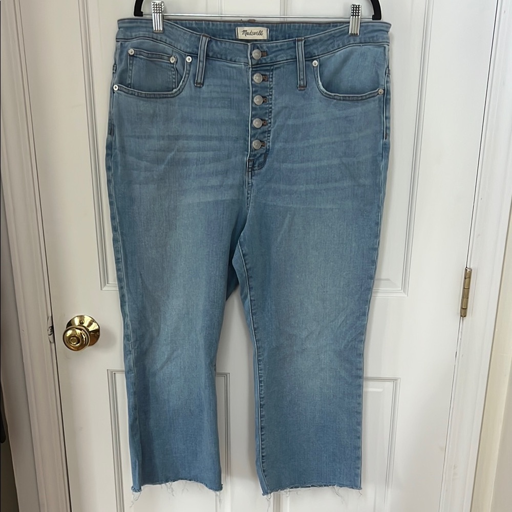 Madewell Blue Ankle Cropped Jeans with High-Rise Waist
